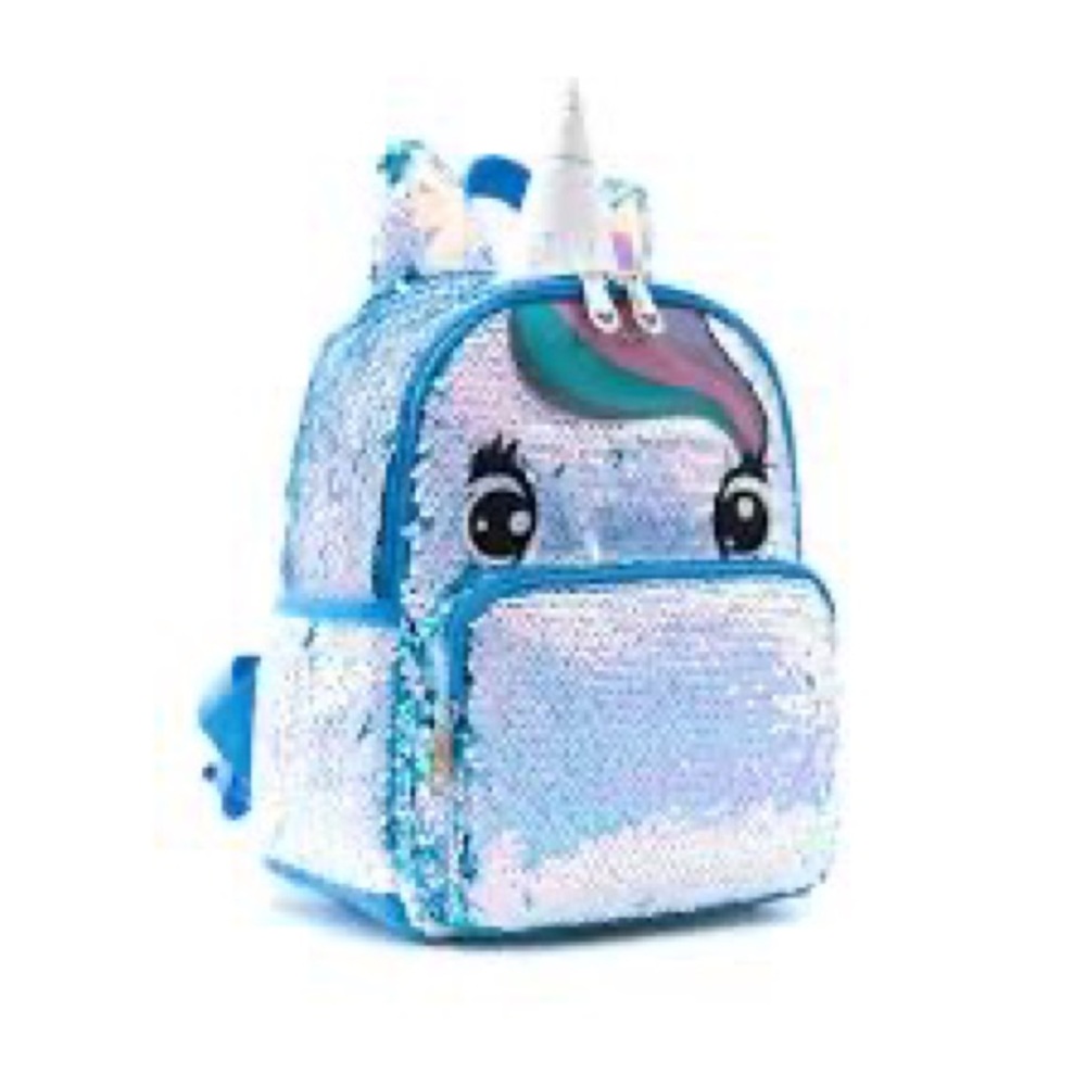 Girls Unicorn Sequins Backpack (Blue)